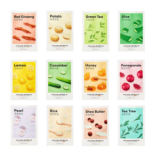 missha airy fit sheet mask 12 types 1ea 19g